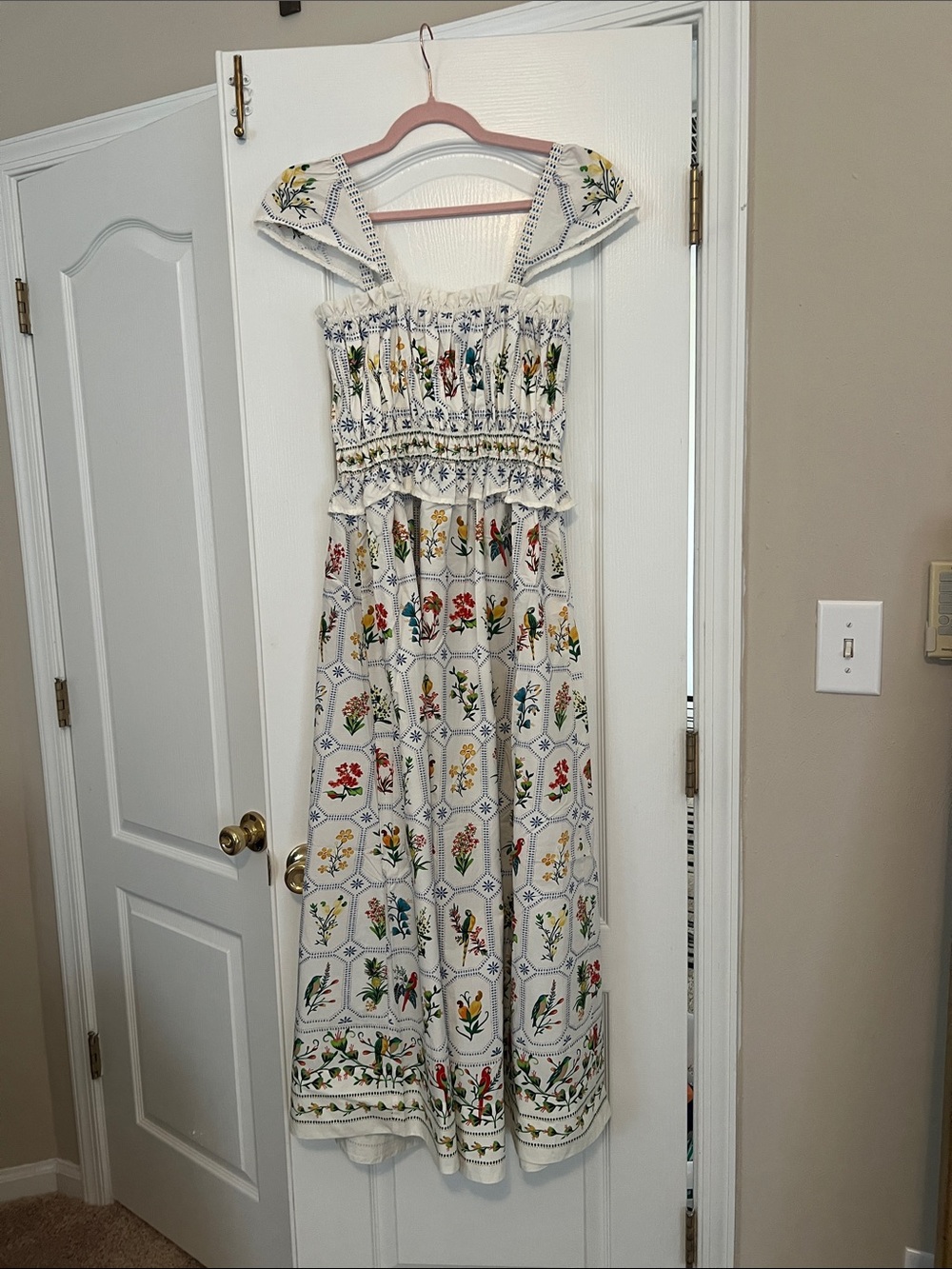 Farm Rio Off-White Tropical Porcelain Maxi Dress - Picture 6 of 7